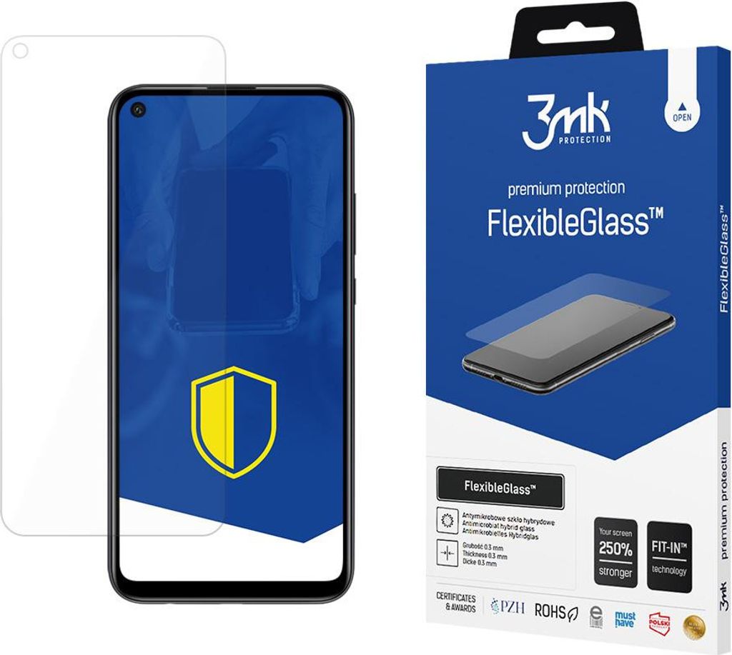 3MK FLEXIBLE GLASS Schutzfolie fr Huawei P40 Lite - 0,3mm Hybridglas