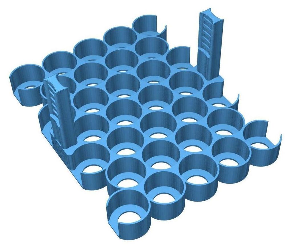 Farbhalter für 32 Fläschchen, Himmelblau – 26 mm Fächer, Kunststoff