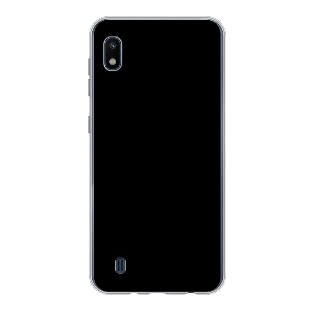 MuchoWow Handyhülle Schutzhülle Hülle für Samsung Galaxy A10 Schwarz - Dunkel - Massiv - Farbe Silikon Softcase Handy Hülle - Schutzhülle