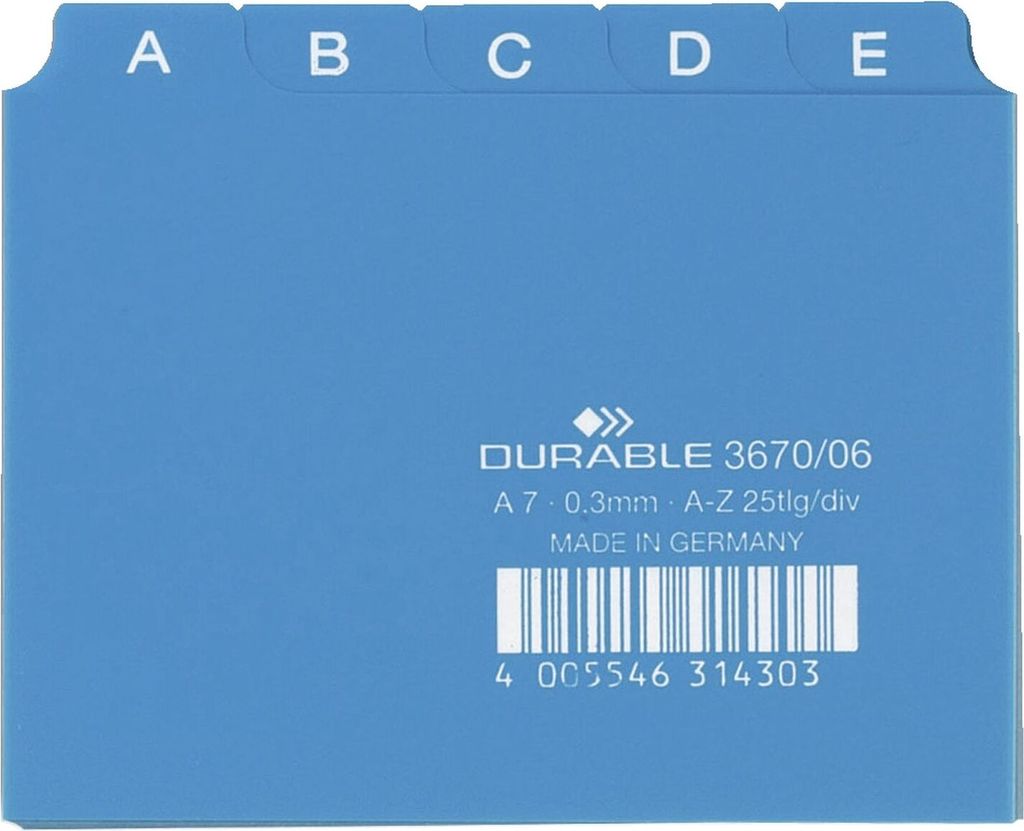 Durable 367006 - Alphabetischer Registerindex - PVC - Blau Obrázok produktu 