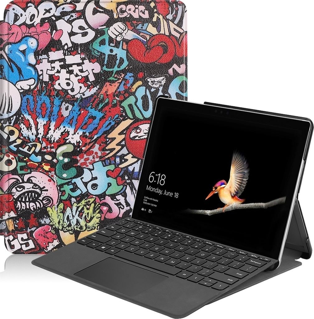 Mobigear Design Microsoft Surface Go 2 Hülle Klapphülle - Graffiti