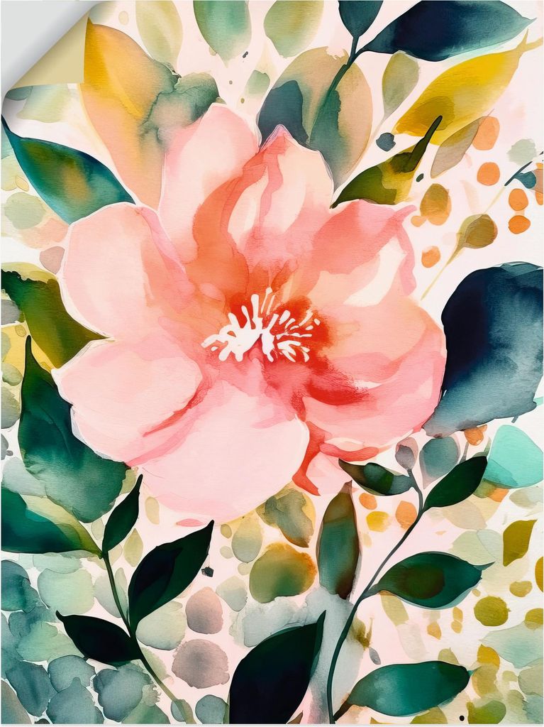 ARTland Wandbild, selbstklebend Tropischer Hibiskus Abstrakt Größe: 45x60 cm