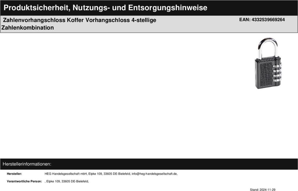 Zahlenvorhangschloss Produktbild 6