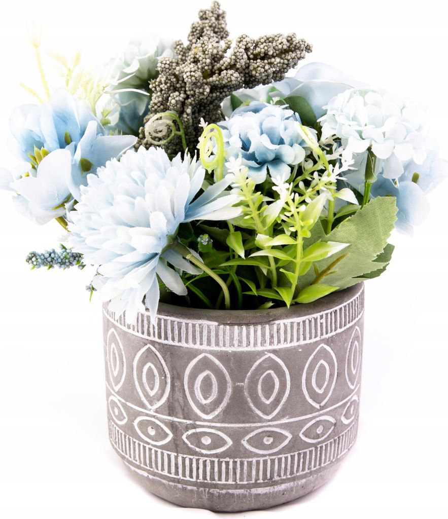 Kunstblume im Topf 19cm - Realistische Deko Pflanze - Pflegeleicht für Wohnzimmer & Büro Bunt