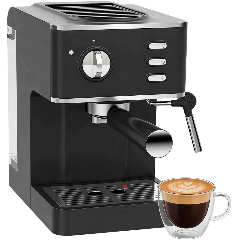 Zimilo Siebträger Espressomaschine 20 Bar, 1350W Kaffee Maschine mit Milchaufschäumer, 1,2L Wassertank, Edelstahl Dampfdüse, Espresso Cappuccino...