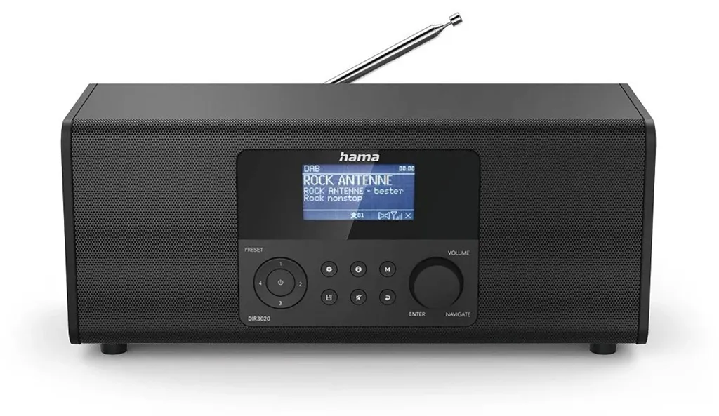 Lecteur audio de réseau Hama DIR3020 avec son stéréo 2 x 3 Watt noir