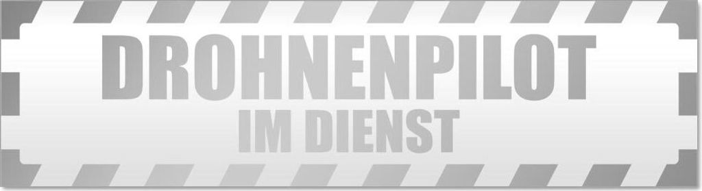 Kiwistar Drohnenpilot Dienst gestreift Magnetschild Schild magnetisch - 45cm Silber - Magnetfolie für Auto PKW Kfz