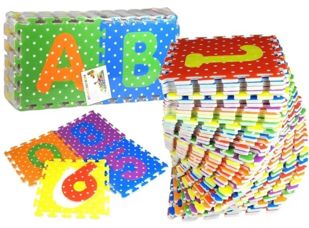 Tapis Puzzle Alphabet et Chiffres en Mousse - Jeu Éducatif de 36 Pièces