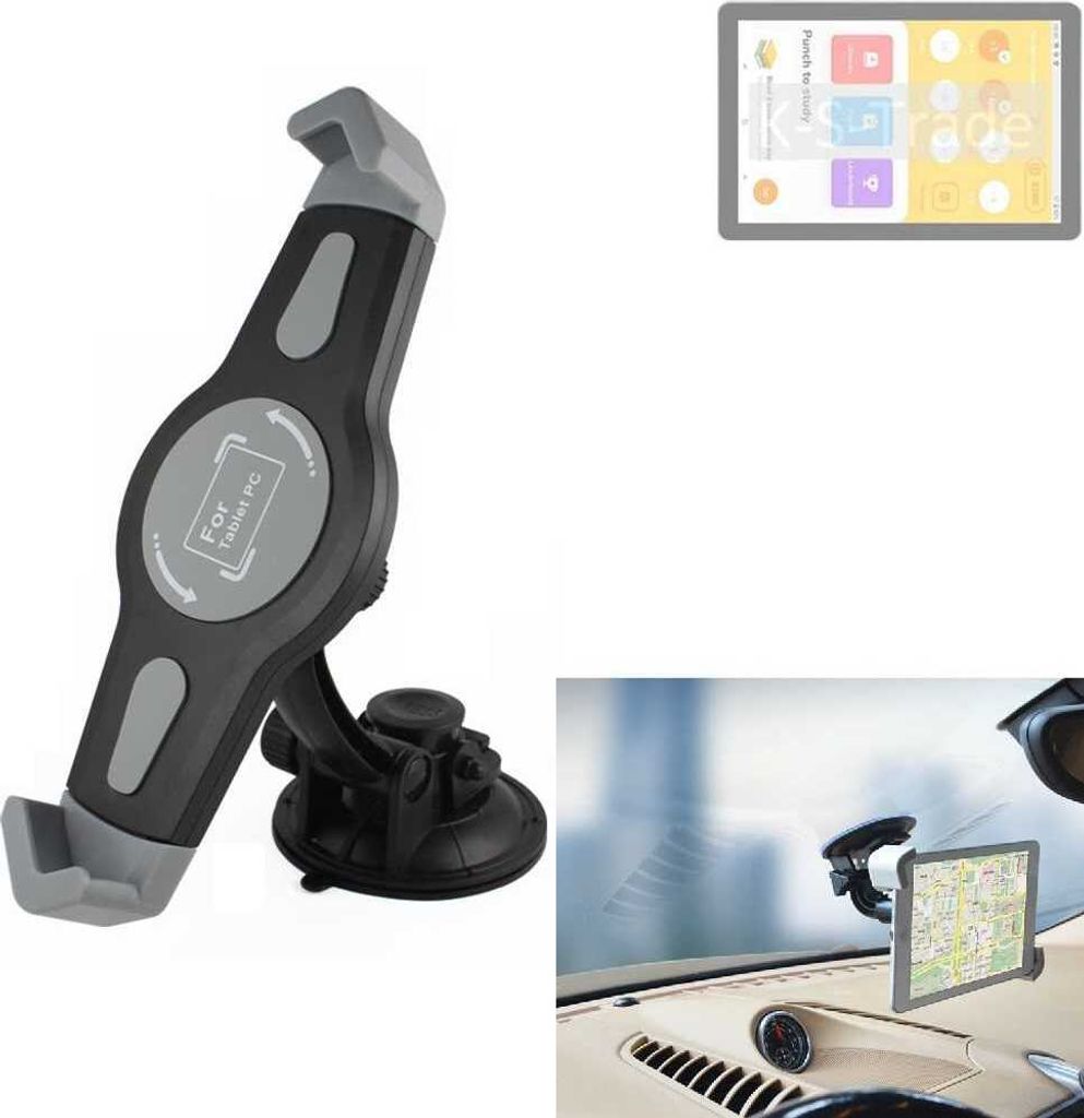 K-S-Trade Scheiben-Halterung für Tablets kompatibel mit Doogee T10W KFZ Tablet Saugnapf Auto Halterung Windschutzscheibe Holder Halter