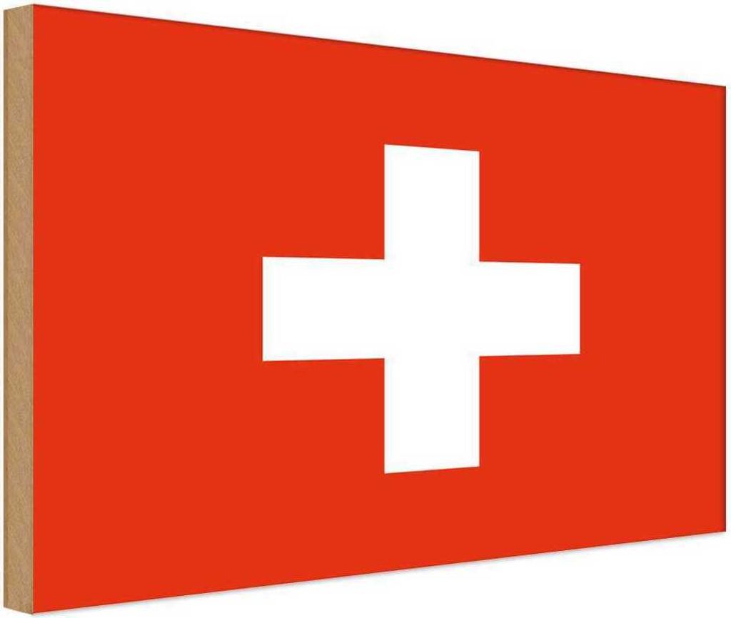 vianmo Holzschild 20x30 cm Schweiz Switzerland Flagge Fahne Wappen