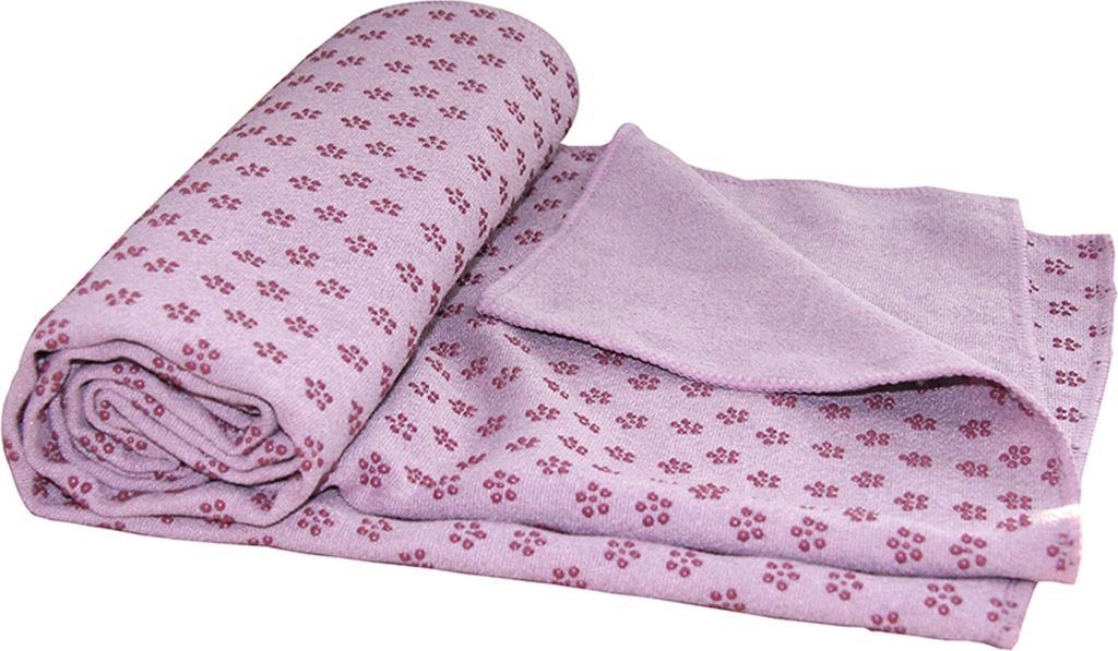 Tunturi Yoga Handtuch, rutschfestes Handtuch für Yogamatte, in Rosa, schweißabsorbierend, mit Noppen für Gymnastik, Pilates