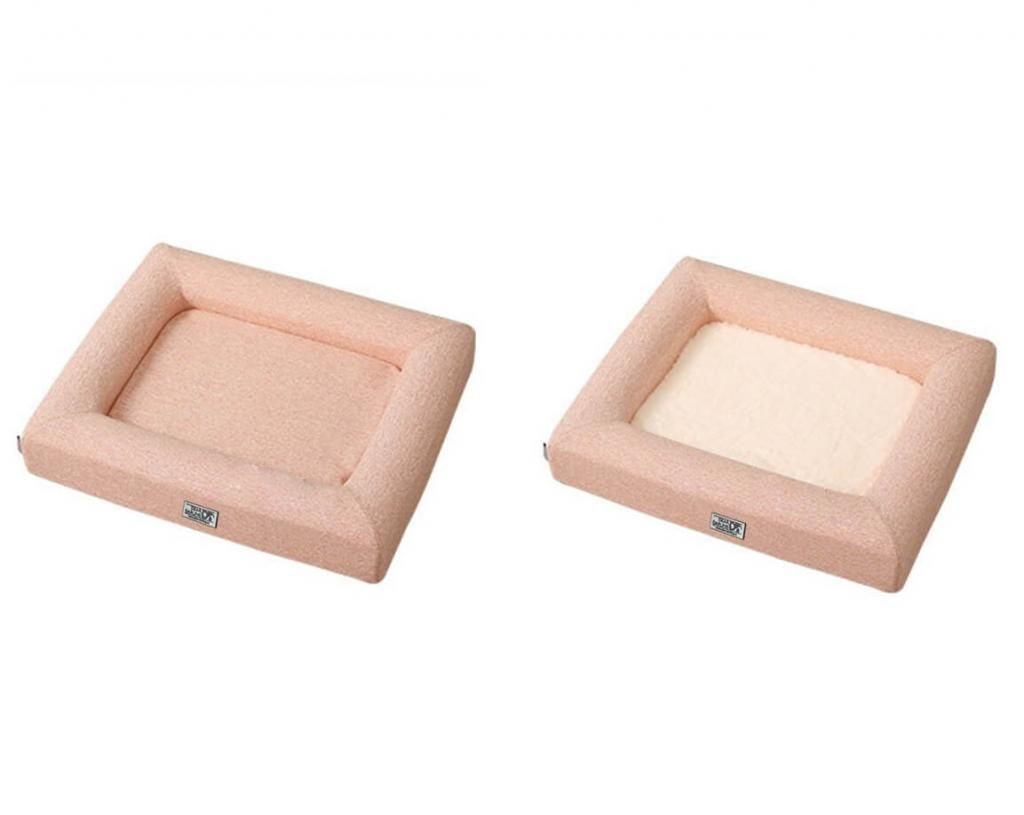 DD-01 Orthopädisches Luxus Hundebett / Katzenbett - Gr. M Farbe Apricot - gelenkschonend mit Memory Schaum, waschbarem Sommer-und Winterbezug und ...