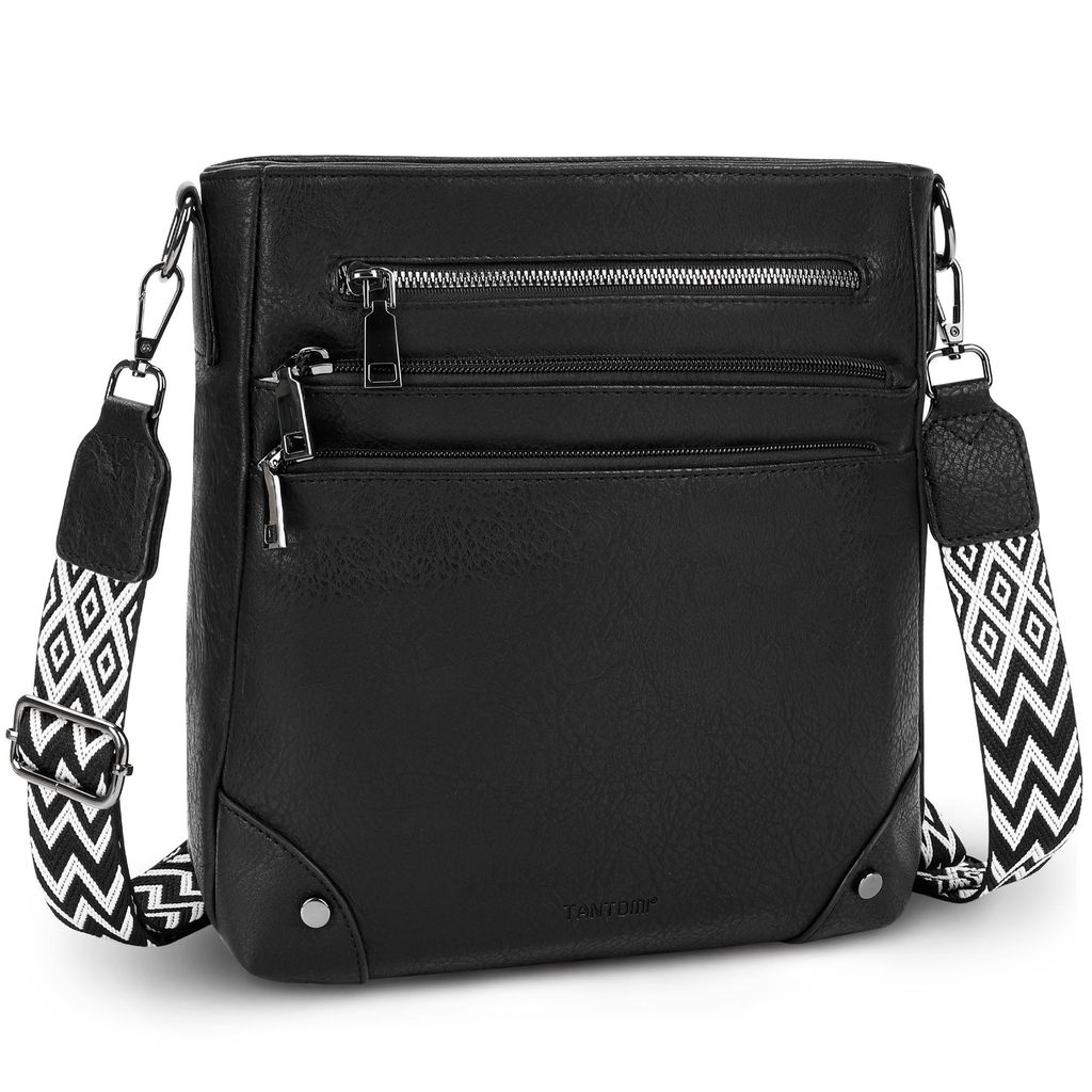 Umhängetasche Damen Mittelgroß Schultertasche Mehrere Taschen Crossbody Bag Mit Verstellbarem Gurt für Schule Arbeit Reisen