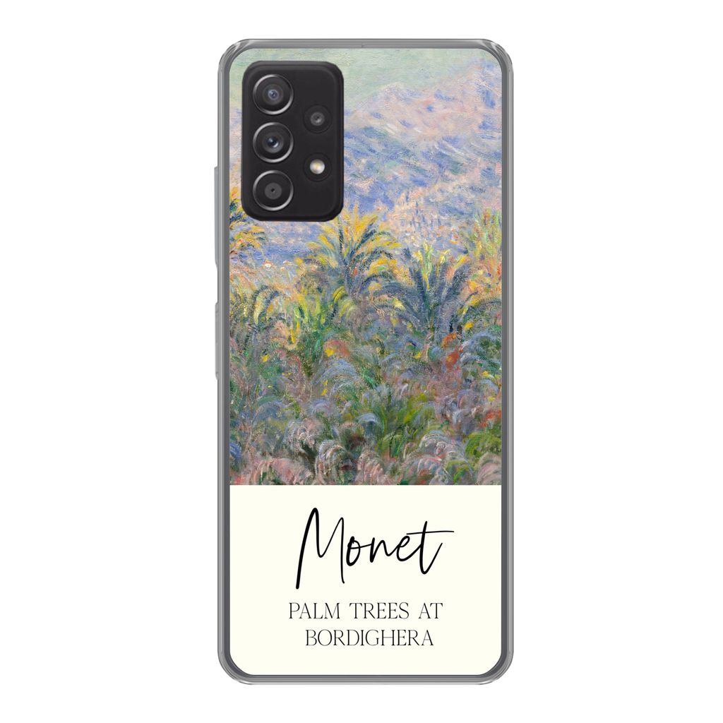 MuchoWow Handyhülle Schutzhülle Hülle für Samsung Galaxy A33 5G Monet - Kunst - Palmen in Bordighera Silikon Softcase Handy Hülle - Kartenha...
