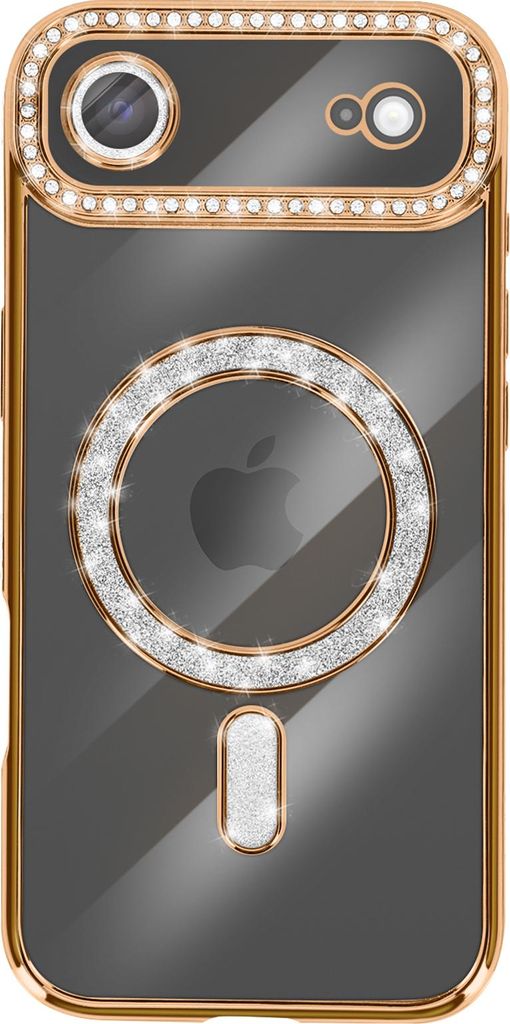 Avizar, Hülle iPhone Air MagSafe-kompatibel mit Strass-Rand, Gold