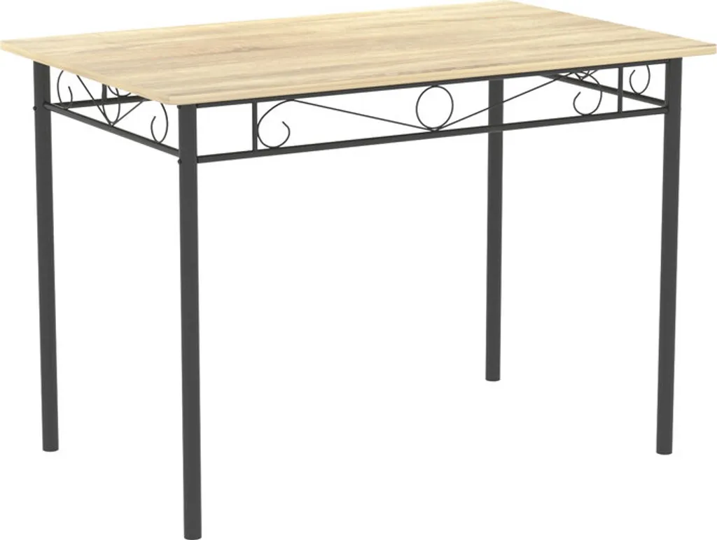 HJ WeDoo Ensemble Table à Manger 4 Chaises Bois et Métal Style Industriel - 6