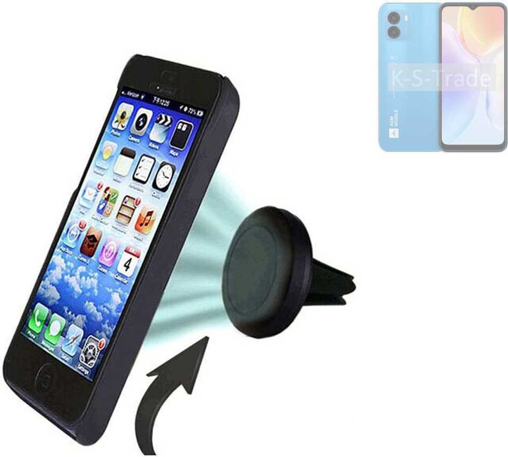 K-S-Trade Kompatibel mit AGM Note N1 Lite Auto Handy Halterung KFZ Halter Lüftungsgitterhalterung Air Vent mount Smartphone Halter