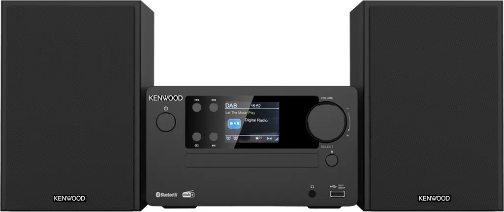 Micro-chaîne Bluetooth Kenwood M-725DAB-B Son Numérique DAB+ Haute Qualité