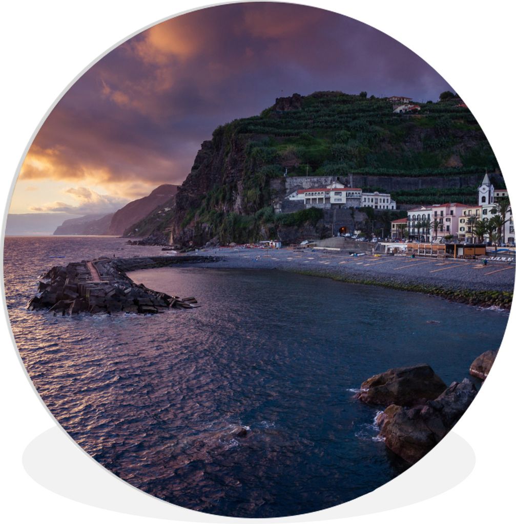 MuchoWow Rundes Wandbild - Runde Bilder Sonne - Portugal - Madeira Ø 30 cm Kreis Wanddekoration Kunststoff - Wandkreis - Wandschmuck - Schlafzim...