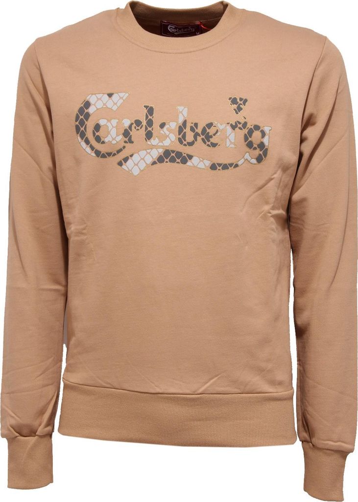 7751K felpa uomo CARLSBERG beige Baumwolle Sweatshirt Mann