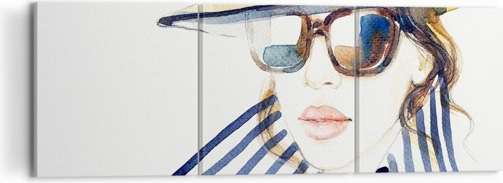 Bild auf Leinwand - Leinwandbild - Frau Gesicht Lippen - 120x40cm - Wand Bild - Wanddeko - Leinwanddruck - Bilder - Kunstdruck - Wanddekoration - L...