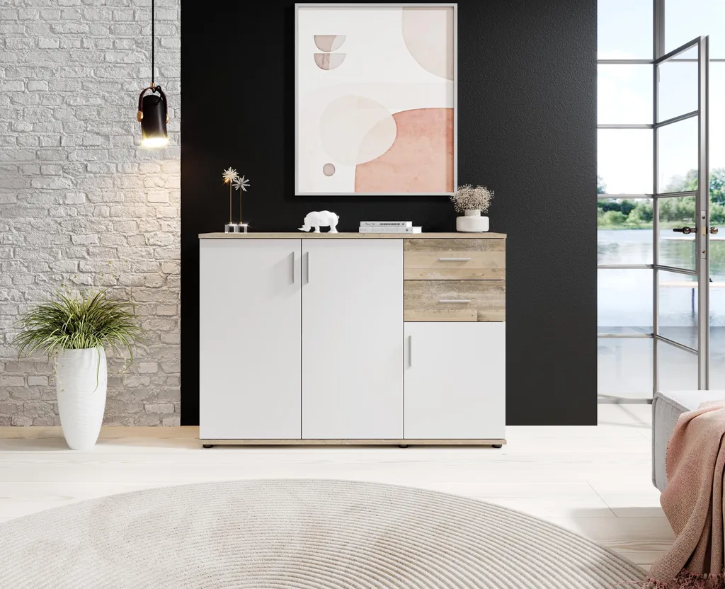 Commode Freida Old-Style 120x82x35 cm - Buffet bas design industriel - 3