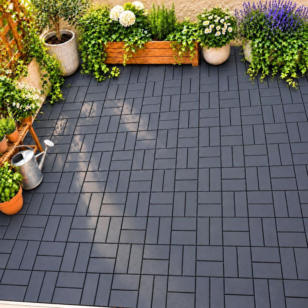 44 piastrelle in PP per esterni, dimensioni 30x30x2 cm, Immagine del prodotto 