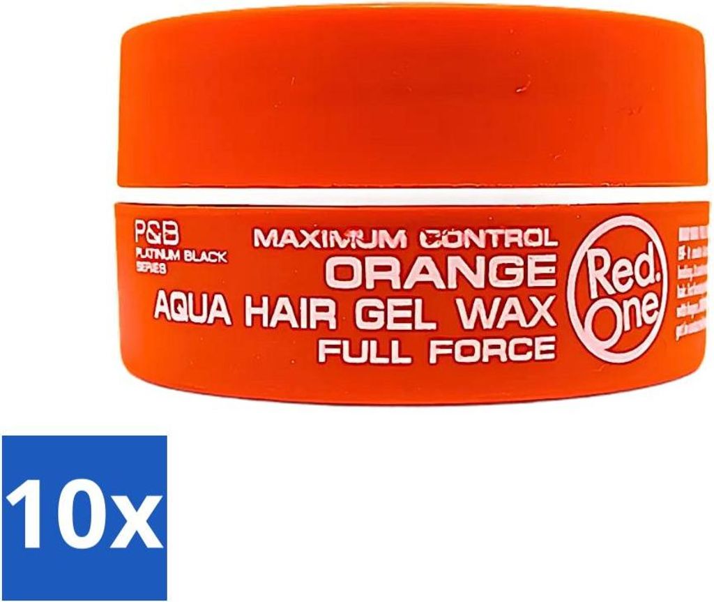 Red One – Haarwachs – Aqua Orange – Erfrischendes Styling – Für starken Halt & glänzendes Finish – 150 ml - Vorteilspack - 10 Stücke