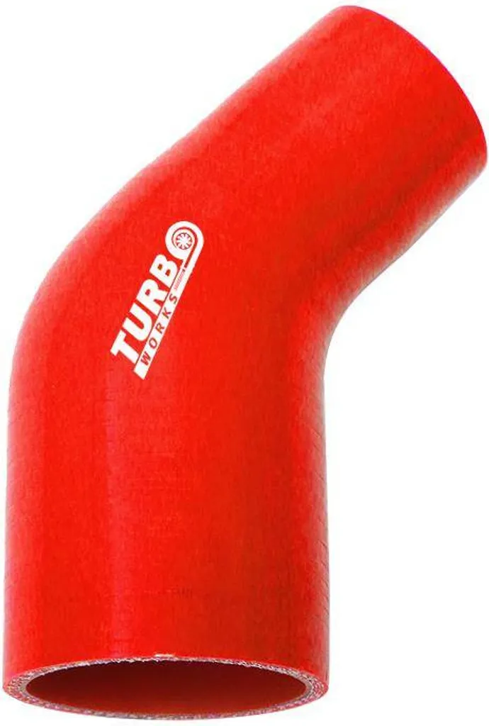 Coude Réducteur Silicone 45 Degrés 67-76 mm Rouge TurboWorks Renforcé