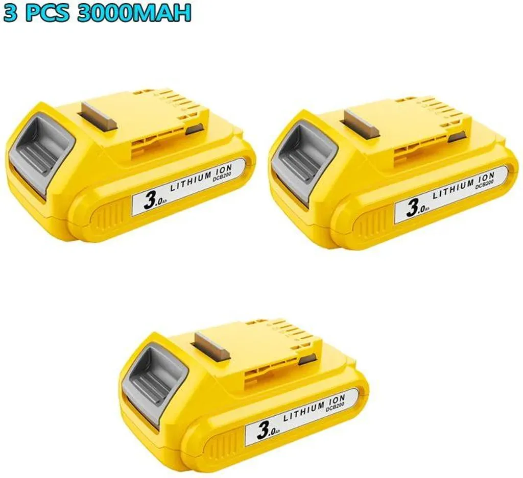 Kit 3 Batterie 18V Li-Ion 3000mAh per Ricambio DeWalt DCB181/182/200