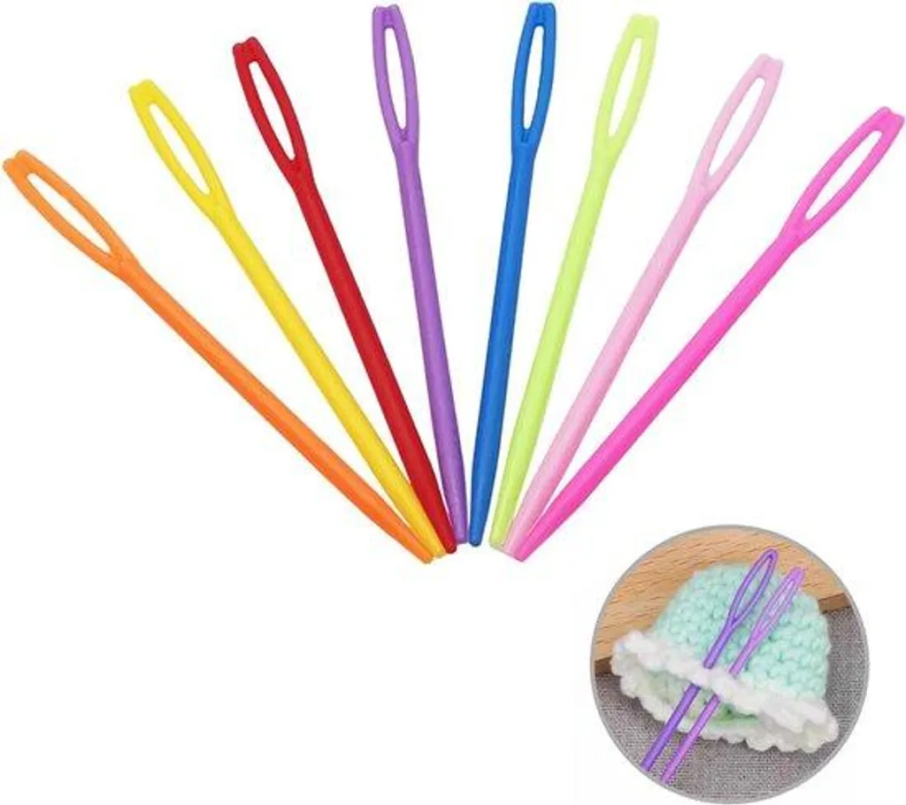 Aiguilles couture enfant sans pointe : 60 pièces multicolores de 9 cm