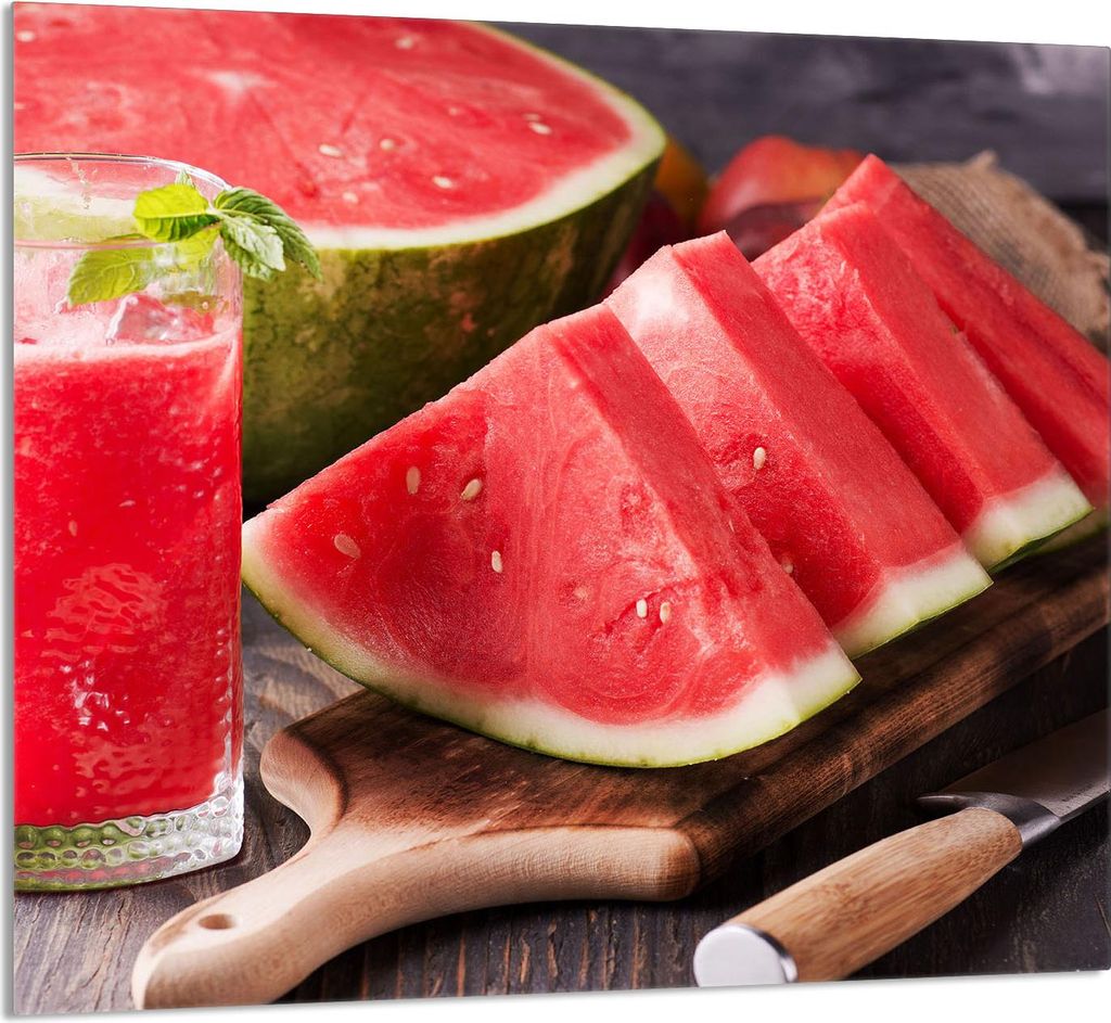 GLASPLATTE FÜR KÜCHE 65x60 Wassermelone