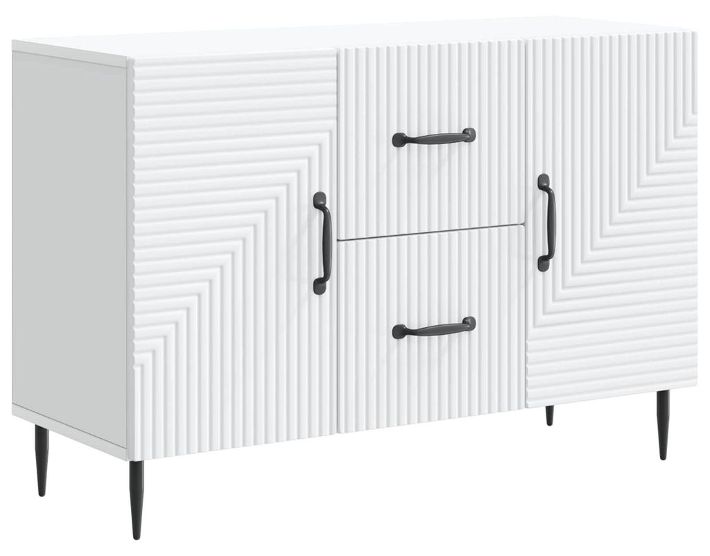 Sideboard mit Schubladen Weiß 89 x 34,5 x 60 cm Holzwerkstoff