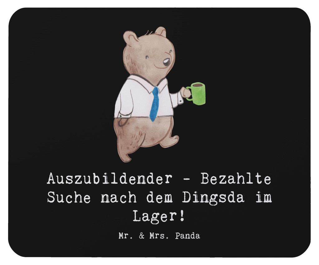 Mr. & Mrs. Panda Mouse Pad Auszubildender Abenteuer - Schwarz - Geschenk, Mousepad, Lager, Berufsprodukte, Berufspassion, Anerkennung, Beruf, lapto...