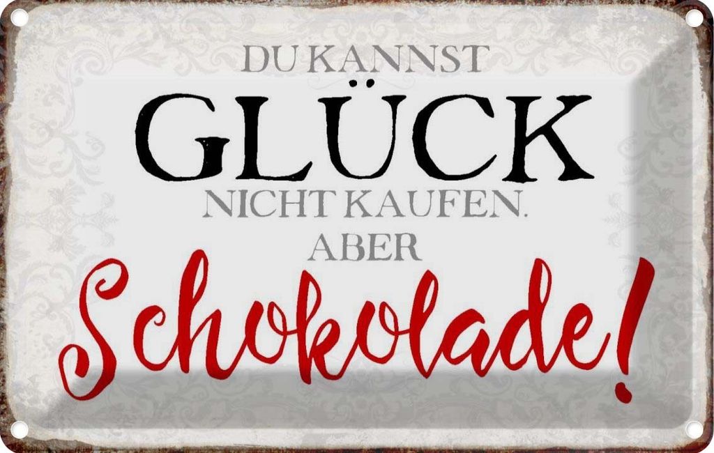 vianmo Blechschild 12x18 cm Glück nicht kaufen Schokolade Dekoration Spruch Zitat