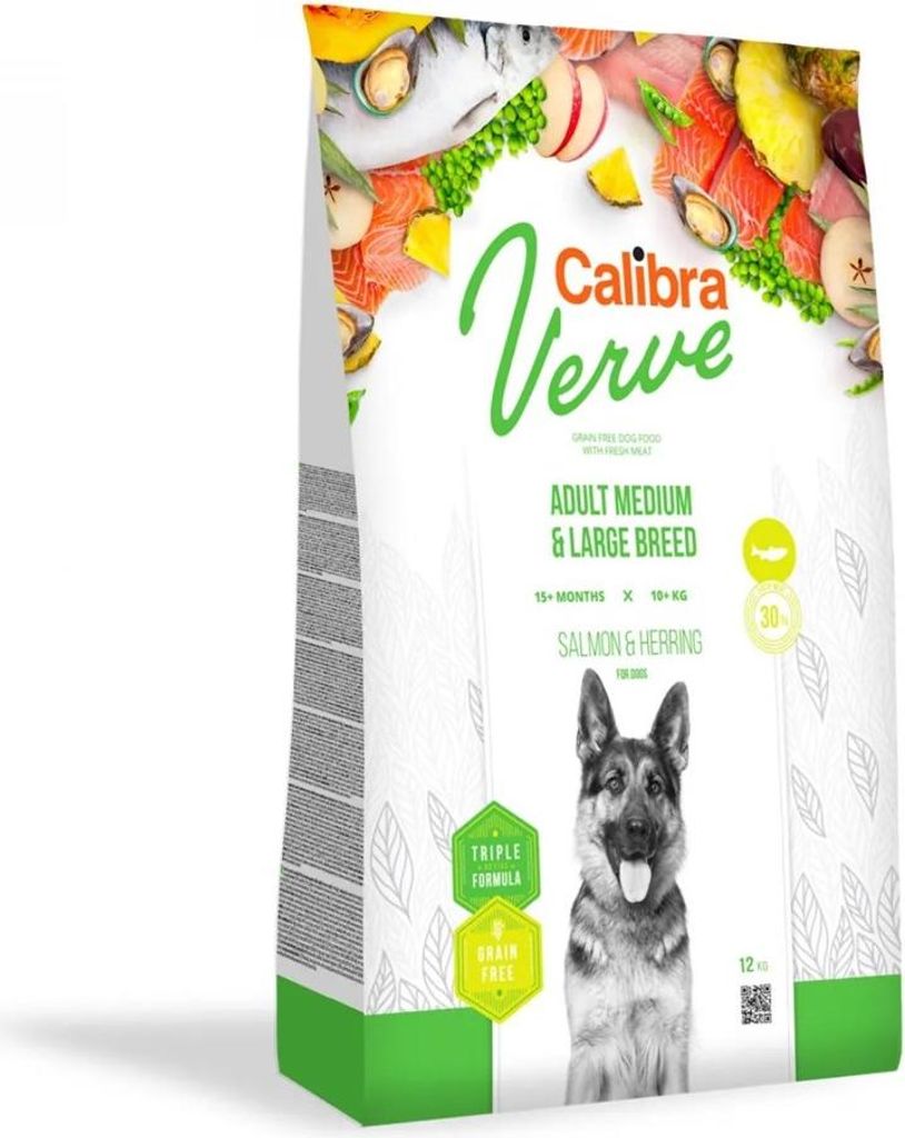 Calibra Verve Medium & Large Salmon and Herring - dry dog food - 12kg