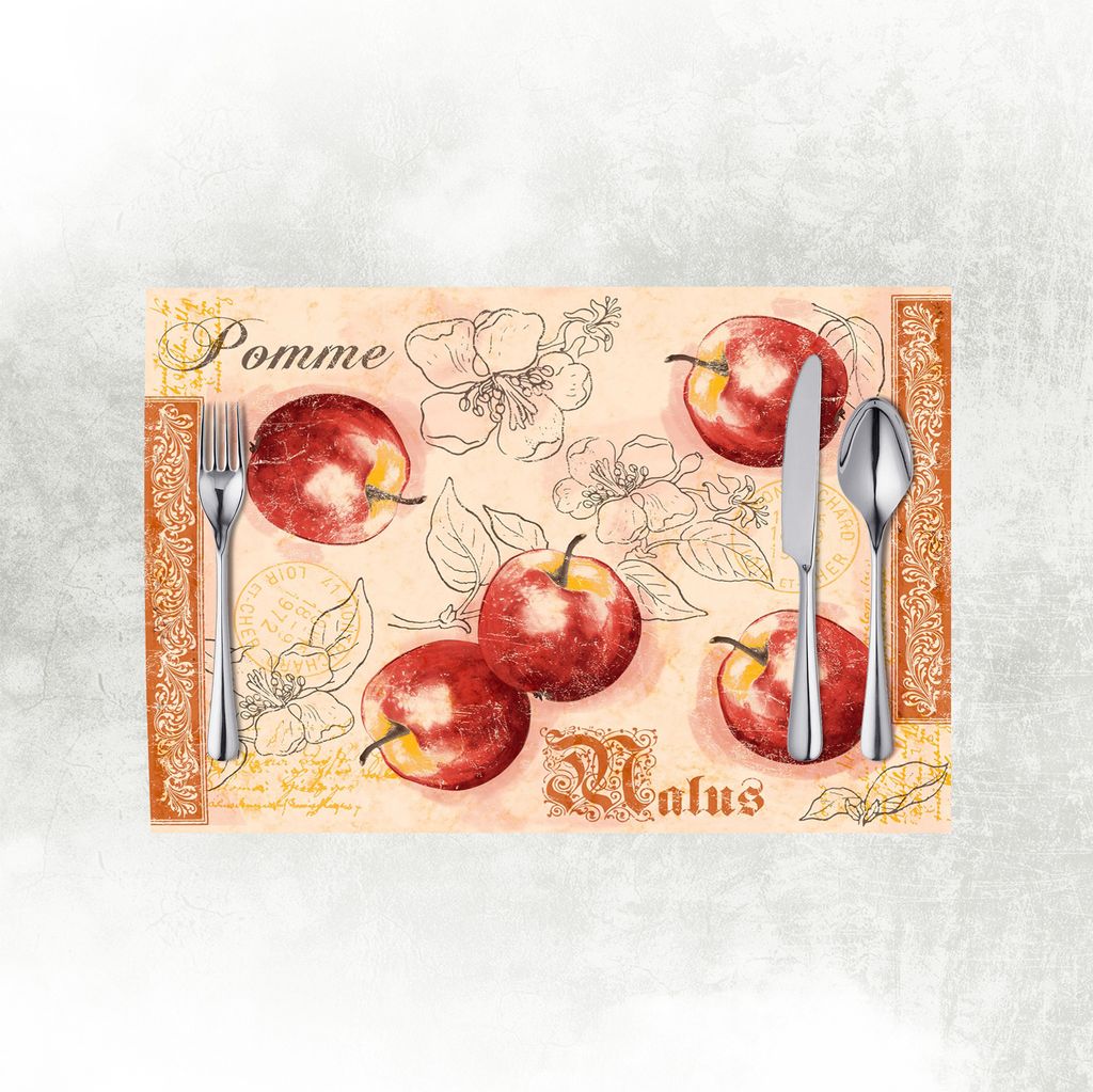 Airlaid Tischset Malus, 40 x 30 cm, 100 Stück - Mank - Platzdeckchen Unterlage Herbst Äpfel