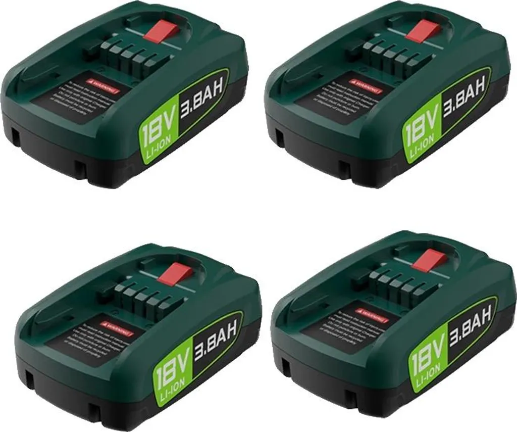 4x Batterie 18V 3.8Ah per Attrezzi Giardino e Potatura - Alta Potenza