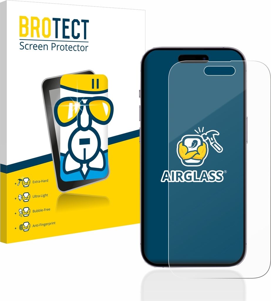 BROTECT Schutzglas für Apple iPhone 14 Pro Schutzfolie Panzer Folie Glas Display Schutz klar