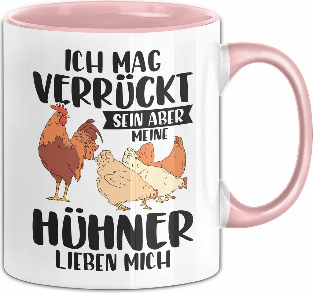 Hühnerstall Tasse Hühner Hahn Bauernhof Bäuerin Geschenk Huhn Geschenkidee Kaffee-Becher (Rosa)