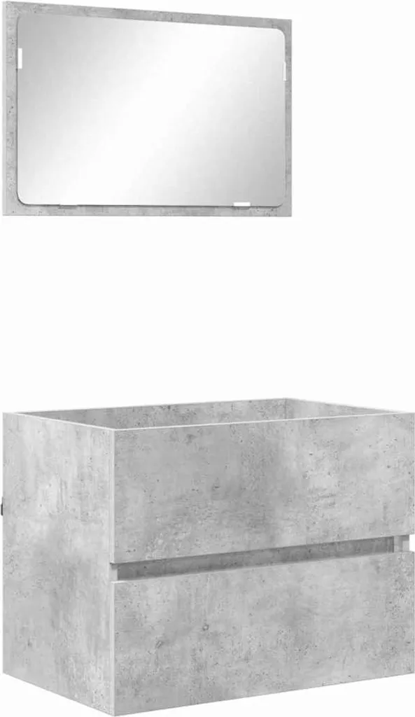 vidaXL Set mobili da bagno in cemento grigio 60 x 38,3 x 45 cm Materiale ligneo