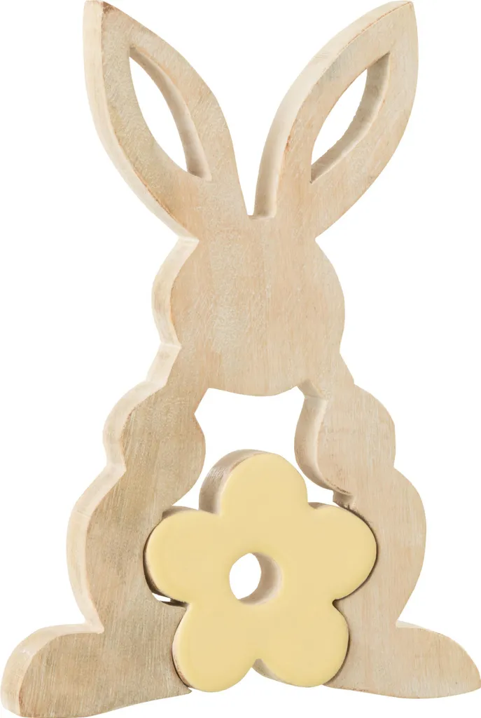 Déco Florale Durable : Fleur J-Line Jaune Centre Bois Large sans Entretien