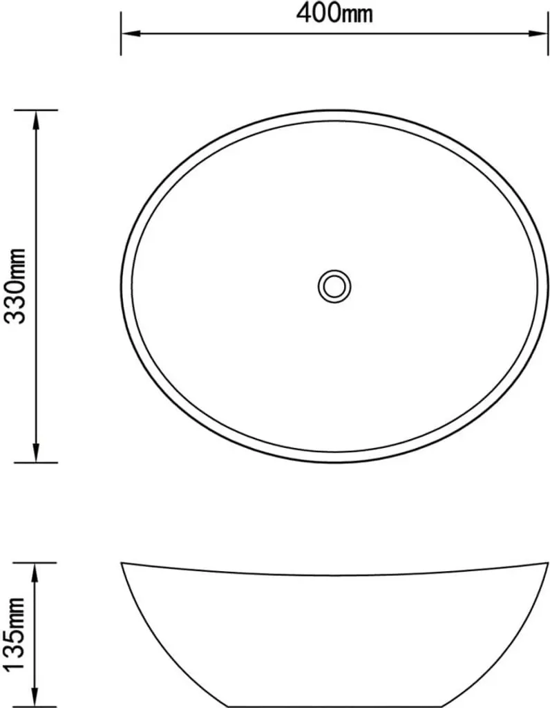 Lavabo da Appoggio Ovale Nero Opaco - The Living Store Ceramica 40x33 - 6