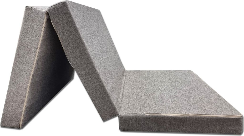 Klappbarer Camping-Matratzenstuhl 200x120x10cm in hellem Beige Farbe