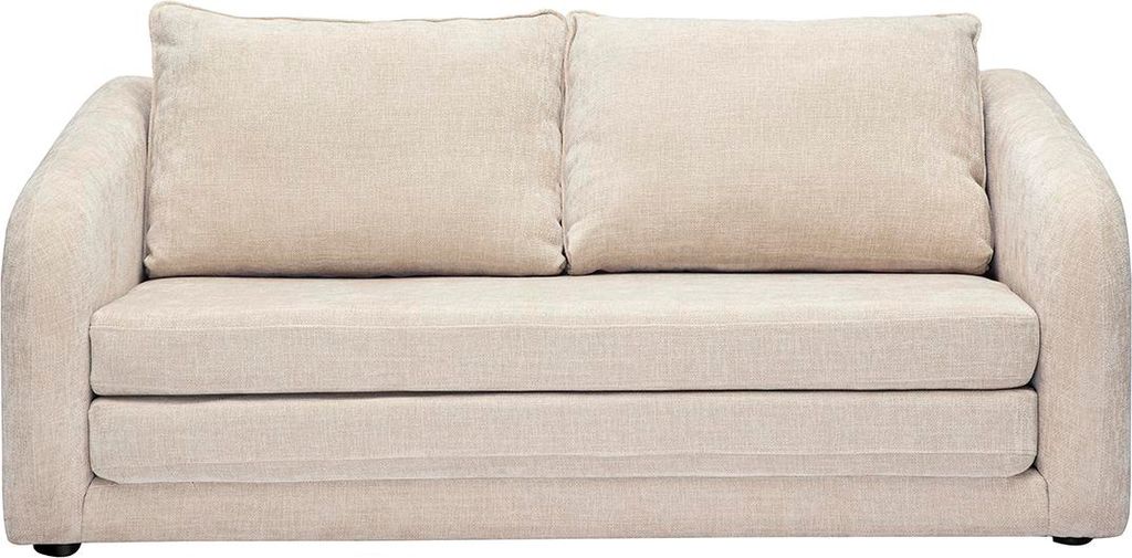 Miliboo - Zweisitzer-Schlafsofa in beige Velours-Effekt-Textil MAHAUT