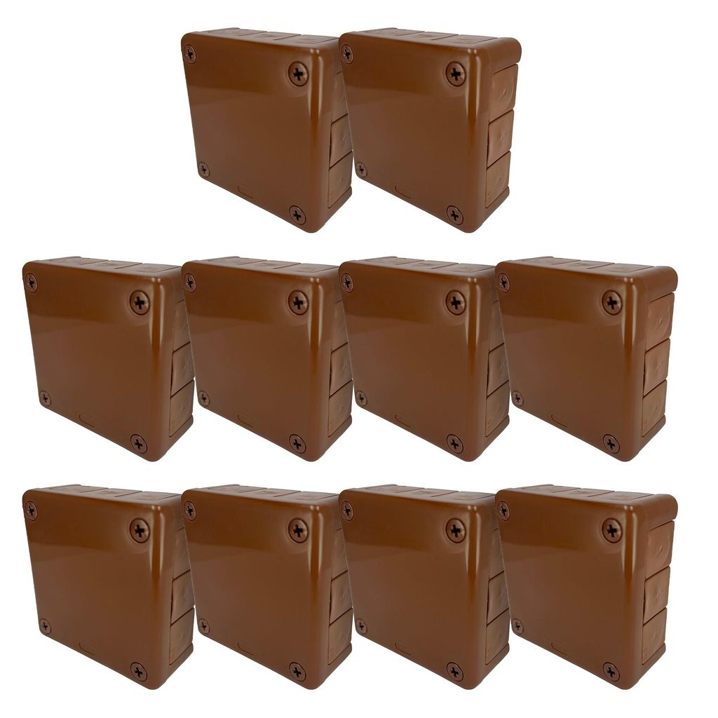 10x Aufputzdose 118x118x46 IP55 12 Einführungen Gummidurchführungen braun VP-51 EDO777930 EDO Technic