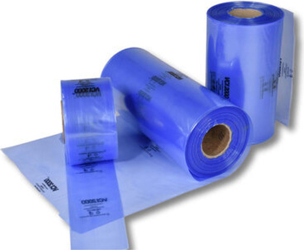 1x VCI-Schlauchfolie blau-transparent 150 x 0,10 mm 100my / 100 m