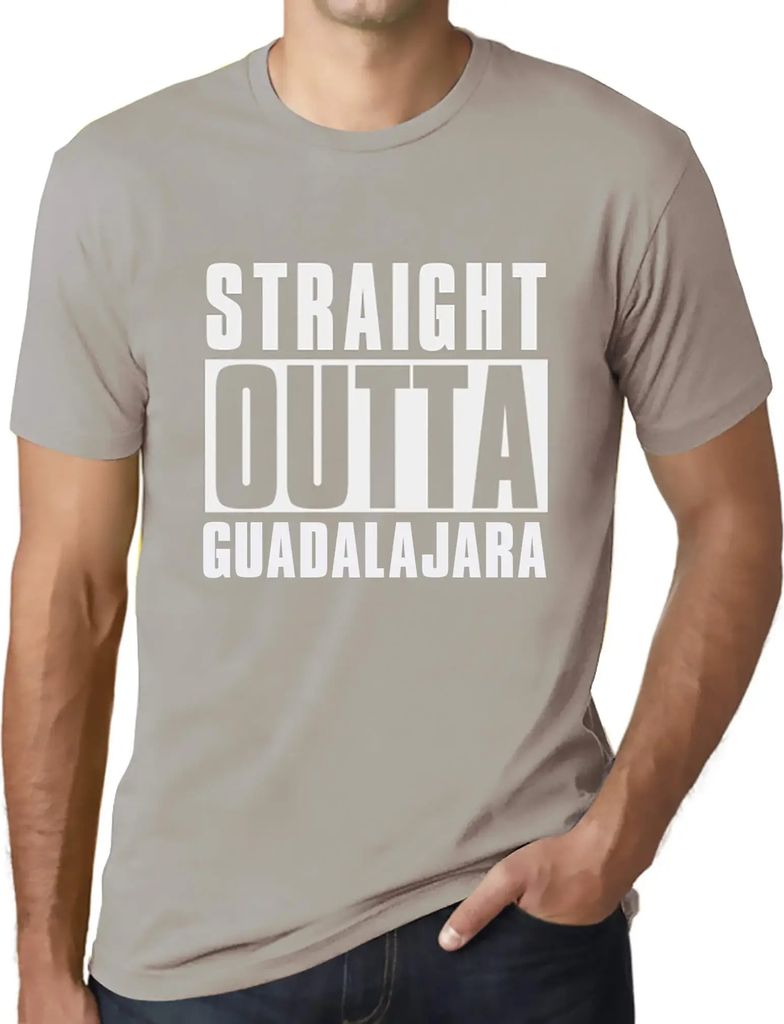 Herren Grafik T-Shirt Straight Outta Guadalajara Öko-Verantwortlich Vintage Jahrgang Kurzarm Lustige Druck Geburtstag Geschenk Mann