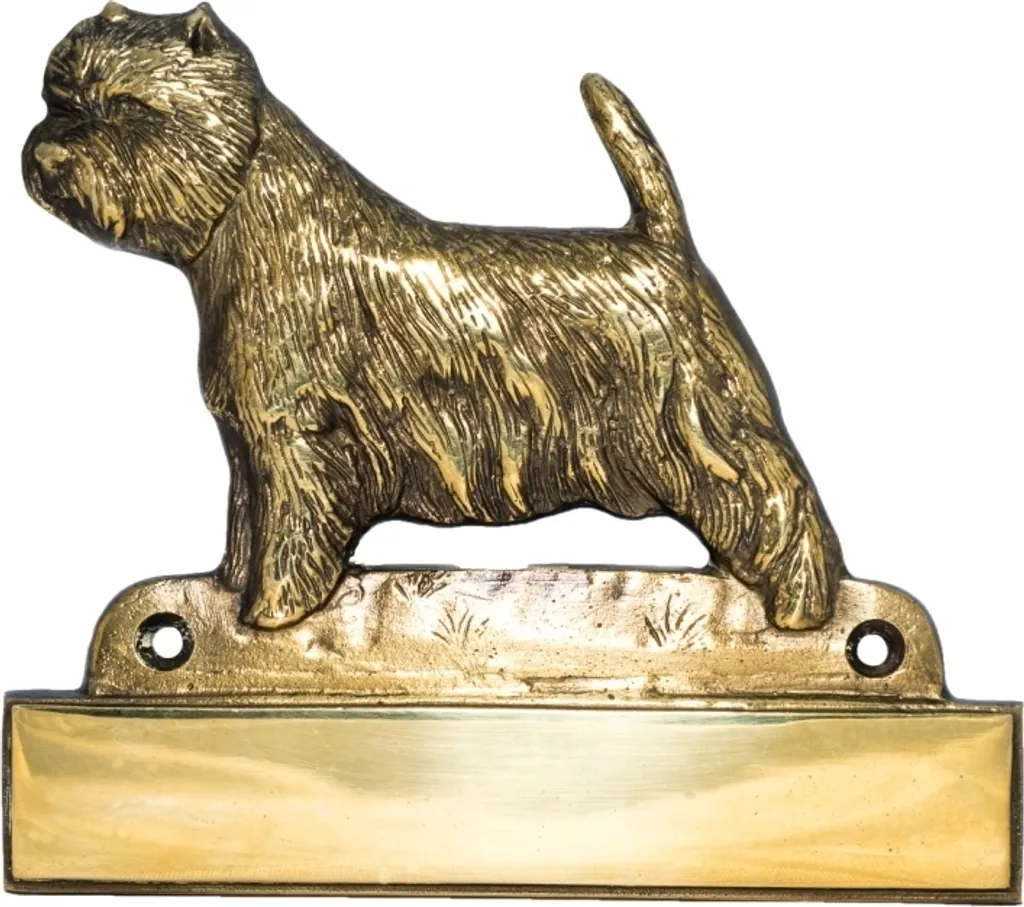 Targhetta Nome Porta Westie in Ottone - Alta Qualità Art-Dog