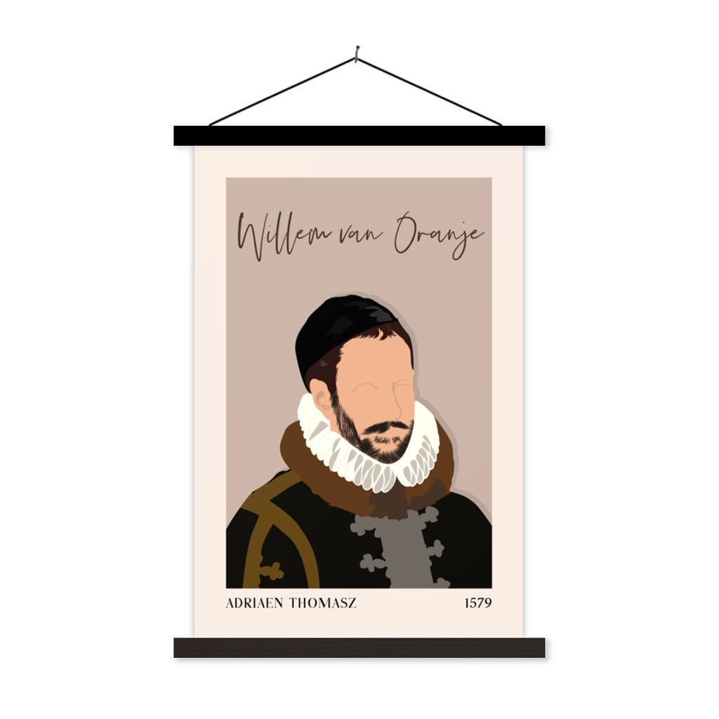 MuchoWow Textilposter Alte Meister - Wilhelm von Oranien - Rosa - Alt 60x90 cm mit schwarzem Rahmen - Poster Wohnzimmer